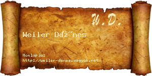 Weiler Dénes névjegykártya